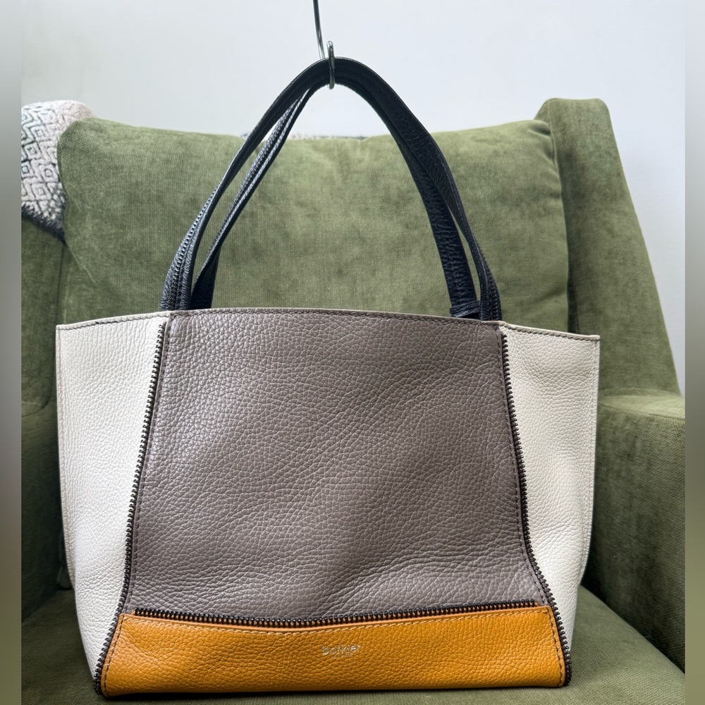 Botkier SoHo Color Block Tote Zipper Accents